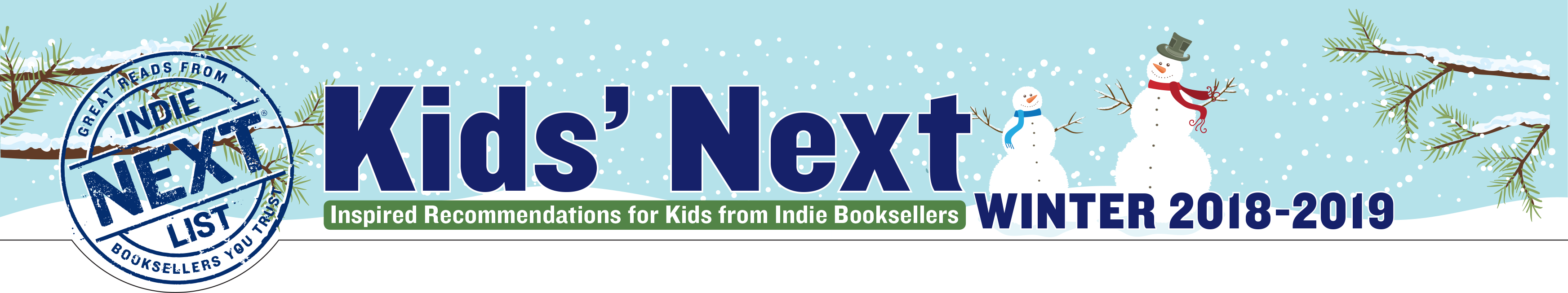 Header Image for Winter 2018 Kids Indie Next List